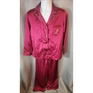 Lauren Ralph Lauren Pink Embroidered Woven Sateen Pajama/Lounge Set Capri M‎